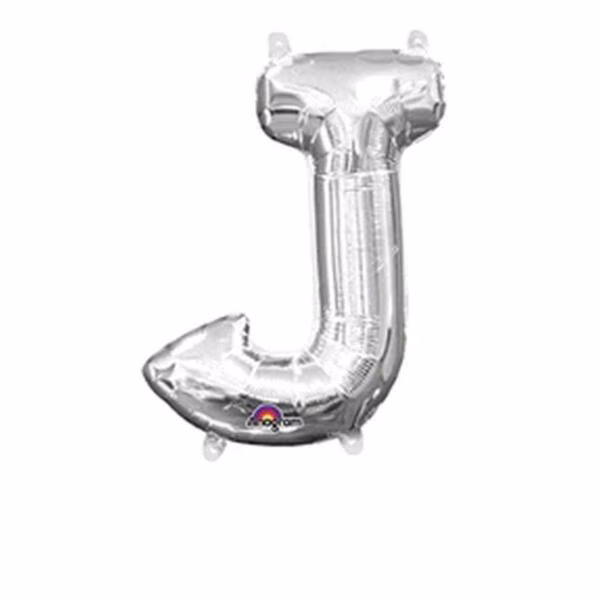 16 in. Letter J Silver Supershape Foil Balloon
